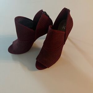 Women's Red Peep-Toe Ankle Boots